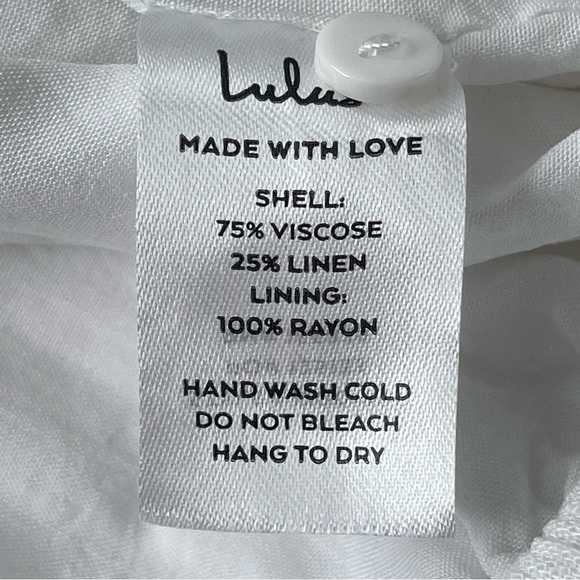 Lulus Linen Blend Top White Size XL Cropped - Picture 10 of 13